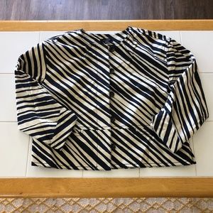 Ann Taylor Zebra Stripe Cocoon Jacket Size L